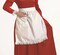 The Costume Center White Cotton Mrs. Claus Apron with Lace Trim and Pocket – One Size